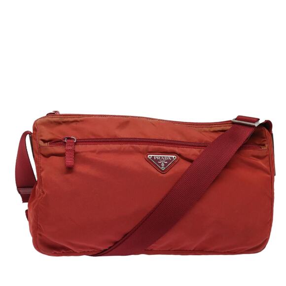 PRADA Shoulder Bag Nylon Red - Picture 1 of 13